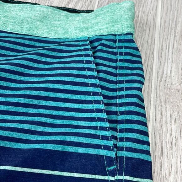 Ocean Pacific FLEX 4-way Stretch Pin Striped Board Shorts Blue Green 40 - Picture 5 of 10